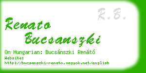 renato bucsanszki business card